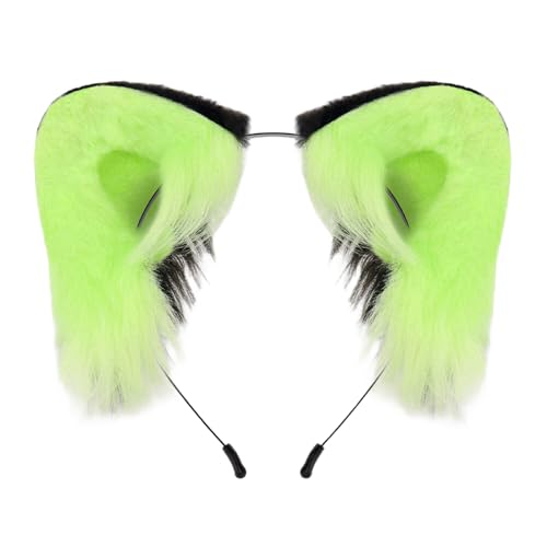 Arecobticy Haarreif mit pelzigen Tierohren, buntes Kostüm, Event, Anime-Kopf-Accessoire für Karneval, Maskeraden, Fotografie, pelzige Katzenohren, Haarreif von Arecobticy