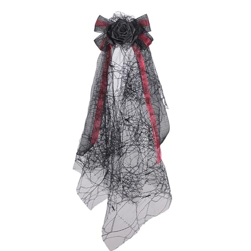 Arecobticy Halloween-Haar-Accessoire, verstellbarer schwarzer Schleier mit freundlichem Stoff, Haarschmuck, bequeme Kopfbedeckung für Cosplay, Event, freundliches Halloween-Zubehör von Arecobticy