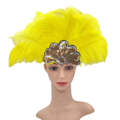 Arecobticy Handgefertigter gefiederter Haarreif mit funkelnden Pailletten, Kostüm-Kopfschmuck, glitzernde Kopfbedeckung für Halloween und Themen-Events, gefiederter Kopfschmuck Arecobticy Handgefertigter gefiederter Haarreif mit funkelnden Pailletten, Kostüm-Kopfschmuck, glitzernde Kopfbedeckung für Halloween und Themen-Events, gefiederter Kopfschmuck von Arecobticy