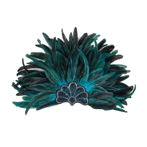 Arecobticy Handgefertigter gefiederter Haarreif mit funkelnden Pailletten, Kostüm-Kopfschmuck, glitzernde Kopfbedeckung für Halloween und Themen-Events, gefiederter Kopfschmuck Arecobticy Handgefertigter gefiederter Haarreif mit funkelnden Pailletten, Kostüm-Kopfschmuck, glitzernde Kopfbedeckung für Halloween und Themen-Events, gefiederter Kopfschmuck von Arecobticy