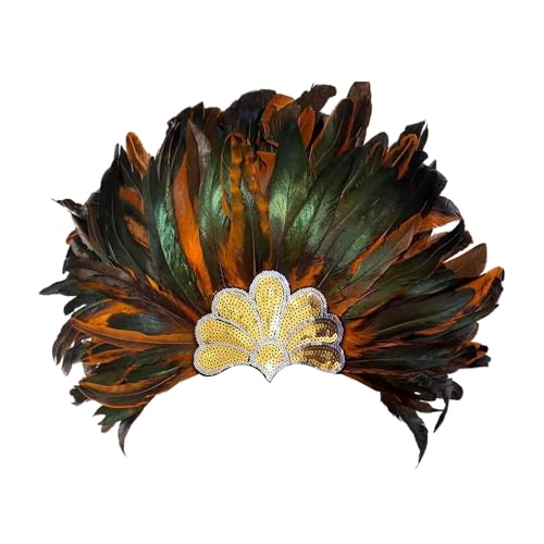 Arecobticy Handgefertigter gefiederter Haarreif mit funkelnden Pailletten, Kostüm-Kopfschmuck, glitzernde Kopfbedeckung für Halloween und Themen-Events, gefiederter Kopfschmuck Arecobticy Handgefertigter gefiederter Haarreif mit funkelnden Pailletten, Kostüm-Kopfschmuck, glitzernde Kopfbedeckung für Halloween und Themen-Events, gefiederter Kopfschmuck von Arecobticy