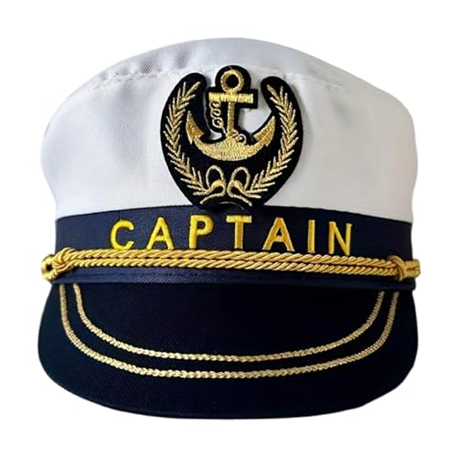 Arecobticy Klassischer Matrosenhut für Damen, verstellbar, bestickt, Kapitän, Baumwolle, Halloween, Rollenspiel, Kostüm, Mode, Baumwollsegler Arecobticy Klassischer Matrosenhut für Damen, verstellbar, bestickt, Kapitän, Baumwolle, Halloween, Rollenspiel, Kostüm, Mode, Baumwollsegler von Arecobticy