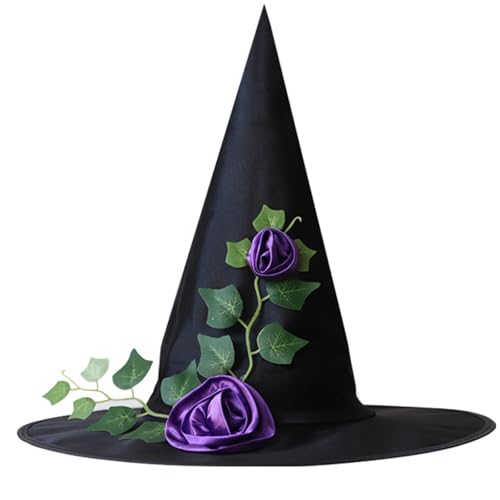 Arecobticy Schleier Spitze Hexenhut Halloween Kostüm Zubehör für Party Schleier Kopfbedeckung für Maskerade Cosplay Kostüm Zubehör von Arecobticy