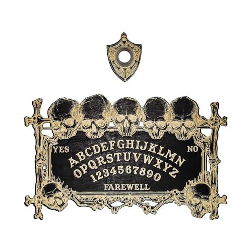 Großes Holzgeistbrett Wünschelruten-Nachrichtenerzählwerkzeug, sprechendes Geistbrett mit Planchette, mystisches Spielzubehör, Sprechspiel aus Holz von Arecobticy