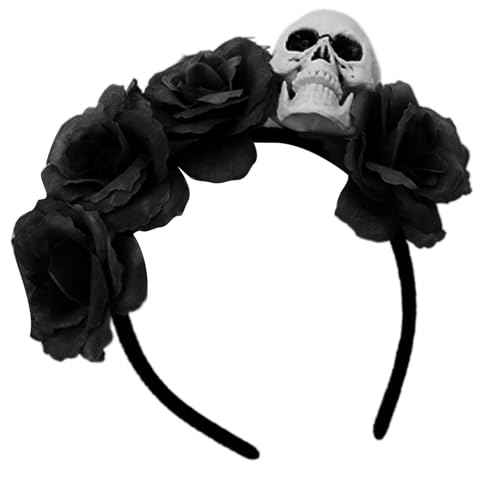 Halloween-Haarreif mit Totenkopf-Motiv, mit Kostüm-Haarschmuck, modisches Haarband für Kostümpartys und Veranstaltungen, wiederverwendbares Halloween-Haar-Accessoire von Arecobticy