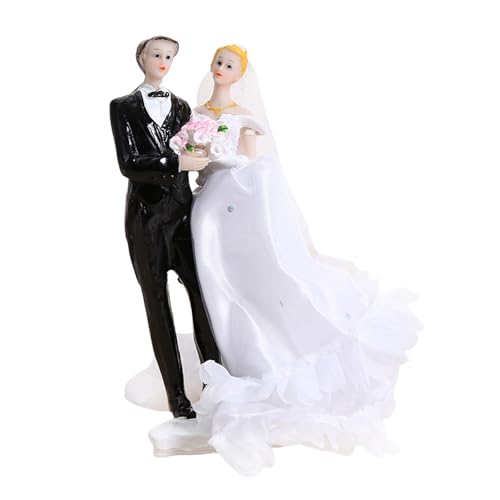 Kunstharz-Hochzeitsfigur, Kuchendekoration für Zeremonie, Jahrestag, Party, Tischdekoration, Hochzeitstag, Display-Figur von Arecobticy