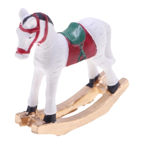 Miniatur-Weihnachtsdekoration, Schaukelpferdstuhl für Puppenhäuser, sicher für Kinder und Haustiere, leichte Puppenhäuser, Urlaubsdekorationen von Arecobticy