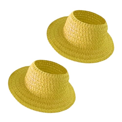 Puppen-Sonnenhut mit Ohrausschnitten, leerer Strohhalm für Kostüm, Cosplay, dekoratives Party-Zubehör, in verschiedenen Farben, Papierpuppenhut, Dekoration von Arecobticy
