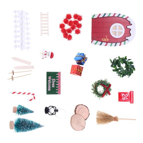Weihnachtsszene, Puppenhäuser-Zubehör mit Miniatur-Zwergen und Feentür-Dekorationen, dekorative Puppenhäuser, Tür Weihnachtsszene, Puppenhäuser-Zubehör mit Miniatur-Zwergen und Feentür-Dekorationen, dekorative Puppenhäuser, Tür von Arecobticy