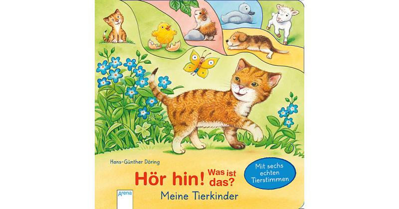 Buch - Hör hin! Was ist das? Meine Tierkinder, Soundbuch mit Tiergeräuschen von Arena Verlag