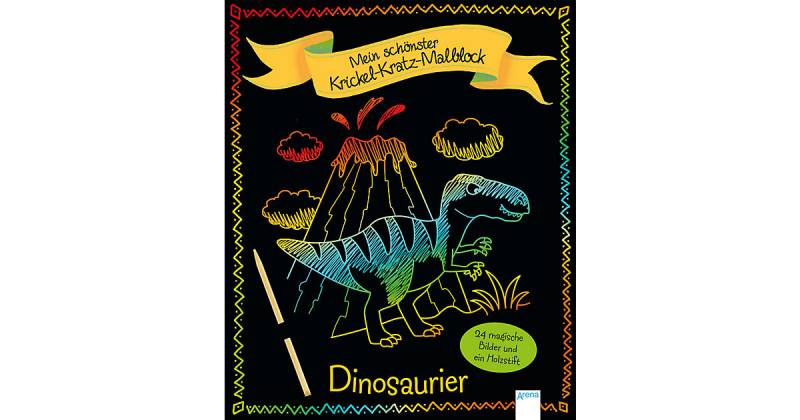 Buch - Mein schönster Krickel-Kratz-Malblock. Dinosaurier von Arena Verlag