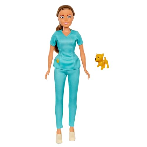 MGA's Dream Ella I AM Modepuppe - Tierärztin - 29 cm große Modepuppe mit Haustier - Inklusive Kittel mit Pfotenabdrücken, für Kinder ab 3 Jahren, Ella von MGA Entertainment