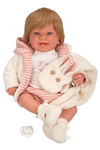 ARIAS Elegance 45 cm ZOE Puppe mit Haaren, Kleid in Rosa und Weiß, ihr Gewicht ist so echt, dass sie wie ein echtes Baby aussieht. Inklusive Schnuller und Schal, Kinderspielzeug für alle Altersgruppen ARIAS Elegance 45 cm ZOE Puppe mit Haaren, Kleid in Rosa und Weiß, ihr Gewicht ist so echt, dass sie wie ein echtes Baby aussieht. Inklusive Schnuller und Schal, Kinderspielzeug für alle Altersgruppen von Arias