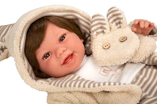 ARIAS Elegance Puppe 45 cm ZOE Kleid in Beige- und Weißtönen. Ihr Gewicht ist so echt, DASS es wie EIN echtes Baby aussieht. Inklusive Schnuller und Schal, Spielzeug für Kinder Aller Altersgruppen von Arias