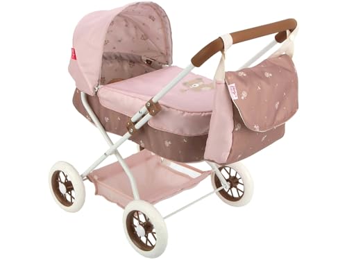 ARIAS Kinderwagen mit Bear-Verdeck, zusammenklappbar und mit Abnehmbarer Wanne, inklusive Tasche, Höhe des Lenkers beträgt 55 cm, Maße: 37 x 56 x 56 cm, Spielzeug für Kinder ab 3 Jahren (ARI40863) von Arias