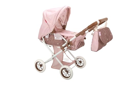 ARIAS Kinderwagen mit Bear-Verdeck, zusammenklappbar und mit Abnehmbarer Wanne, inklusive Tragetasche, Lenkerhöhe 33 bis 63 cm, Maße: 34 x 67 x 58 cm, Spielzeug für Kinder ab 3 Jahren (ARI40865) von Arias
