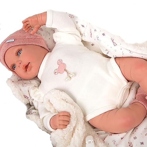 ARIAS Reborn Puppe 45 cm ONA C/Decke mit Atemmechanismus von Arias