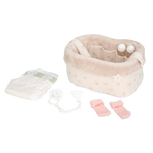 Arias Elegance Babykorb mit Zubehör, 10 x 1 cm, inkl. Schwamm, Schnuller mit Kette, eine Windel, EIN Paar Socken, Zwei magische Flaschen und Zwei Flaschen, Spielzeug für Kinder ab 3 Jahren (ARI6334) von Arias
