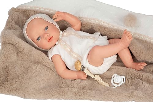 Arias -Reborn 38 cm JADE Realistisches Baby aus Vinyl mit brauner Kleidung. Inklusive Decke, Schnuller, Petero, Windel, Familienbuch und Echtheitszertifikat. Gewicht eines echten Babys. Spielzeug für Arias -Reborn 38 cm JADE Realistisches Baby aus Vinyl mit brauner Kleidung. Inklusive Decke, Schnuller, Petero, Windel, Familienbuch und Echtheitszertifikat. Gewicht eines echten Babys. Spielzeug für von Arias