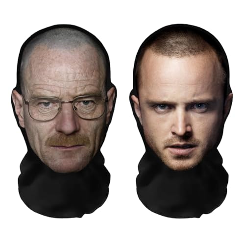 Realistische 3D-Druck Vollgesichtsmasken "Breaking Bad Bundle" Walter White, Jesse Pinkman – Atmungsaktiv, leicht & bequem, ideal für Cosplay, Partys, Halloween, Karnveal & Events oder JGAs Realistische 3D-Druck Vollgesichtsmasken "Breaking Bad Bundle" Walter White, Jesse Pinkman – Atmungsaktiv, leicht & bequem, ideal für Cosplay, Partys, Halloween, Karnveal & Events oder JGAs von Aristo Solutions