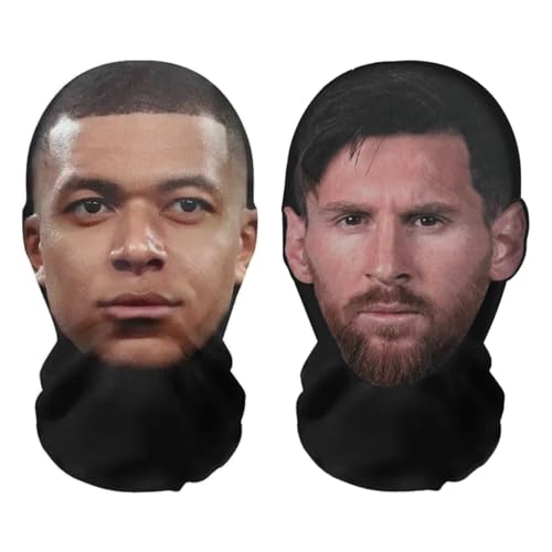 Realistische 3D-Druck Vollgesichtsmasken "WM-Finale Bundle" Messi, Mbappe – Atmungsaktiv, leicht & bequem, ideal für Cosplay, Partys, Halloween, Karnveal & Events oder Junggesellenabschiede von Aristo Solutions