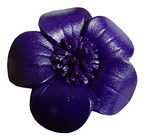 Ariyas Thaishop Ansteckblume aus echtem Leder, 3,7 cm (violett) von Ariyas Thaishop