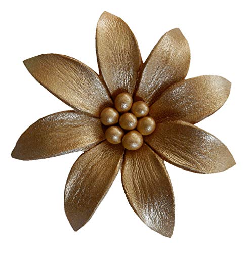 Ariyas Thaishop Ansteckblume aus echtem Leder; Silber; 6 cm von Ariyas Thaishop