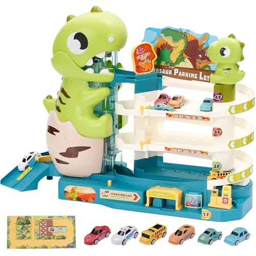 Dinosaurier Auto Garagen Spielset für Kinder 2 IN 1 Rennbahn Spielzeug und Auto Parkhaus für Kinder mit Musik und 6 Autos Geschenke Spielzeug für 2 3 4 5 Jahre Dinosaurier Auto Garagen Spielset für Kinder 2 IN 1 Rennbahn Spielzeug und Auto Parkhaus für Kinder mit Musik und 6 Autos Geschenke Spielzeug für 2 3 4 5 Jahre von Ark miido