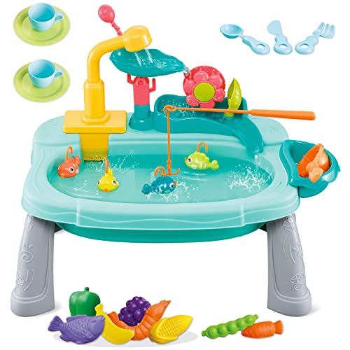 Ark miido Küchenspüle Spielzeug mit fließendem Wasser, kinderwaschbecken mit Wasserhahn, Waschbecken Spielzeug für die Spielküche, schwimmendes Angelspielzeug für Wasserspiel von Ark miido