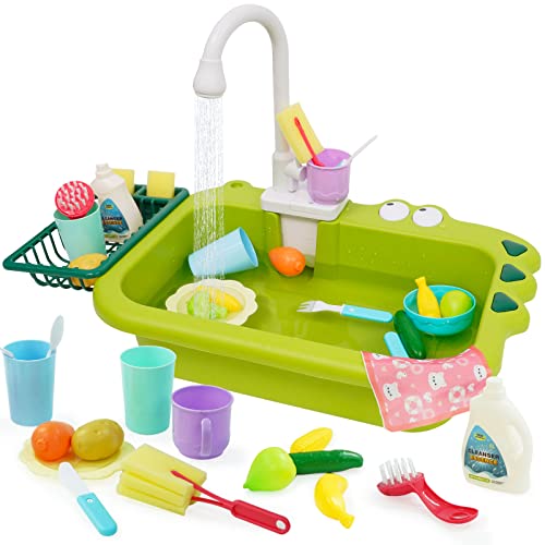 Küchenspüle Spielzeug mit fließendem Wasser, küchen Spielzeug Kinder mit Wasser-Recycling Wasserhahn und Waschbecken, Geschenk für Mädchen und Jungen Kinder ab 3+ Küchenspüle Spielzeug mit fließendem Wasser, küchen Spielzeug Kinder mit Wasser-Recycling Wasserhahn und Waschbecken, Geschenk für Mädchen und Jungen Kinder ab 3+ von Ark miido