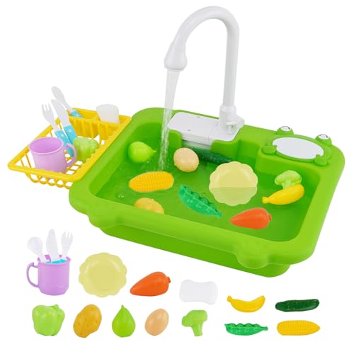 Küchenspüle Spielzeug mit fließendem Wasser, küchen Spielzeug Kinder mit Wasser-Recycling Wasserhahn und Waschbecken, Geschenk für Mädchen und Jungen Kinder ab 3+ Küchenspüle Spielzeug mit fließendem Wasser, küchen Spielzeug Kinder mit Wasser-Recycling Wasserhahn und Waschbecken, Geschenk für Mädchen und Jungen Kinder ab 3+ von Ark miido