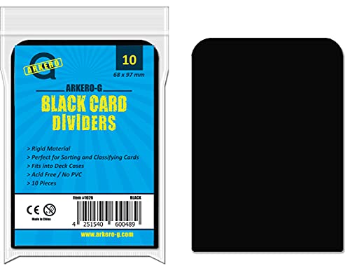 Arkero-G® 10 Round Corner Card Divider Schwarz/Black Kartentrenner z.B. für Ultra Pro Deck Case | Karten-Box | MTG Magic, Yu-Gi-Oh! von Arkero-G