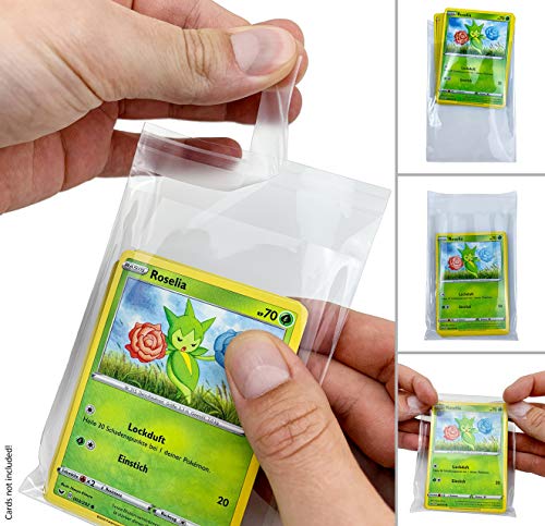 Arkero-G® 100 Team Bags 86 x 114mm Resealable Card Sleeves - wiederverschließbare Karten-Hüllen z.B. für Magic, Pokemon, Match Attax, Panini Sammel-Karten von Arkero-G