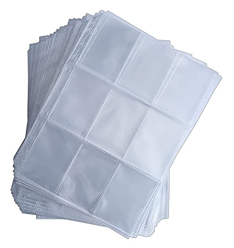 Arkero-G® 100x 9-Pocket Pages - speziell für YuGiOh Karten in japanischer Größe - transparente Premium 9er Seiten Platz für 900 schmale Sammelkarten von Arkero-G