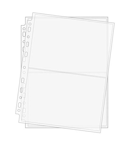 Arkero-G® 50 Seiten 2-Pocket Photo Pages - Foto-Hüllen & Post-Karten Hüllen für Sammel-Album z.B. Basteln Schule Büro Aufbewahrung von Arkero-G