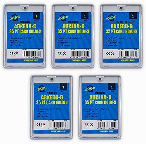 Arkero-G® 5X 35pt Magnetic Card Holder Schutzhüllen/Kartenhalter für Standard & Small Sammel-Karten z.B. Pokemon, MTG Magic, Yugioh von Arkero-G
