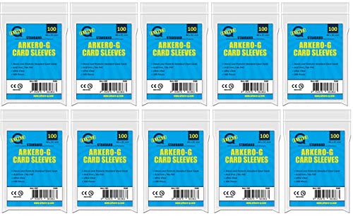 Arkero-G 1000 Soft Sleeves Standard - 1000 durchsichtige Kartenhüllen z.B. für MTG Magic, Pokemon, Match Attax TCG Karten von Arkero-G
