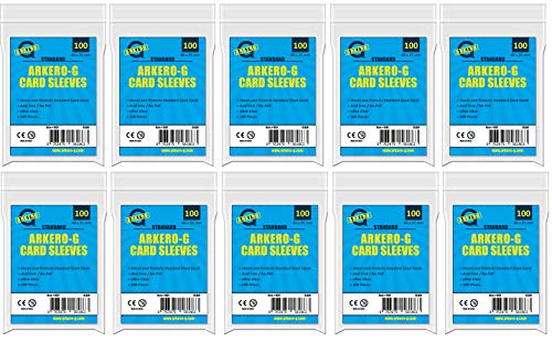 Arkero-G 1000 Soft Sleeves Standard - 1000 durchsichtige Kartenhüllen z.B. für MTG Magic, Pokemon, Match Attax TCG Karten von Arkero-G