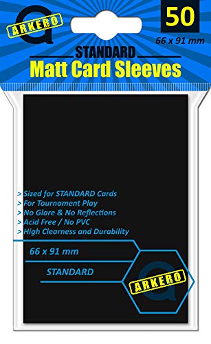 Arkero-G 50 Standard Matt Card Sleeves Schwarz/Black Kartenhüllen z.B. für MTG Magic & Pokemon Karten von Arkero-G