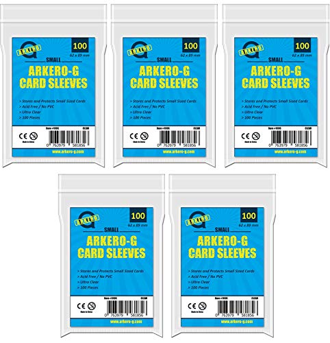 Arkero-G 500x Small Soft Sleeves - Kartenhüllen - 5 Packungen je 100 Schutzhüllen von Arkero-G