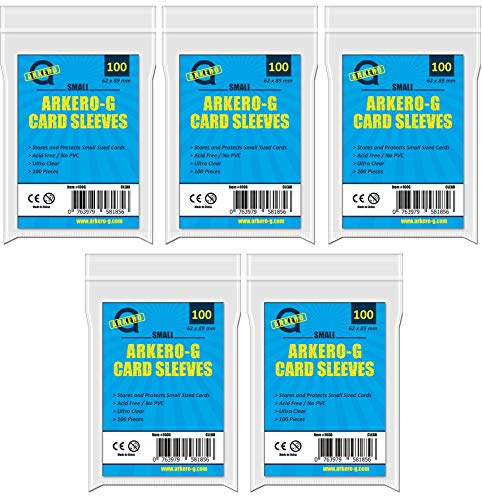 Arkero-G 500x Small Soft Sleeves - Kartenhüllen - 5 Packungen je 100 Schutzhüllen von Arkero-G