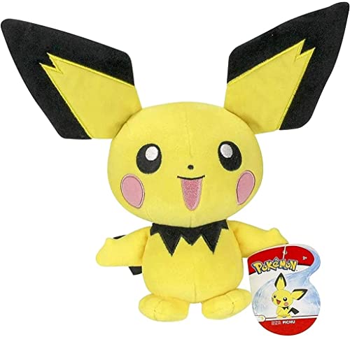 Arkero-G Kompatibel für Pokemon Plüsch-Figur Pichu 20cm Spielzeug - Kuscheltier + Pikachu Karte Soft Sleeves von Arkero-G