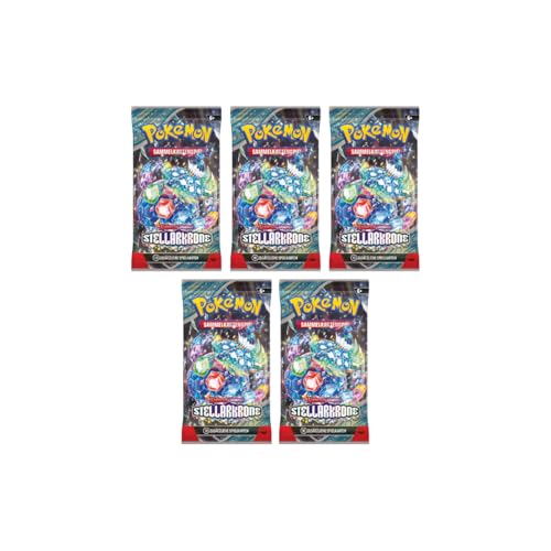 Pokemon 5 Stellarkrone Booster Sammelkarten | DEUTSCH | Karmesin & Purpur Karten Serie | + Arkero-G 50 Soft Card Sleeves Pokemon 5 Stellarkrone Booster Sammelkarten | DEUTSCH | Karmesin & Purpur Karten Serie | + Arkero-G 50 Soft Card Sleeves von Arkero-G