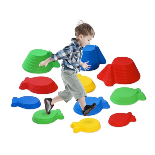 Arkyomi Balanciersteine für Kinder stapelsteine balancieren,Balance Steine Stepping Stones Kids,hügelkuppen Set (Rot) von Arkyomi