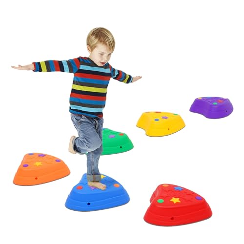 Arkyomi balanciersteine für kinder 6 stück balancieren,stepping stones parcours outdoor indoor balance steine spiel trittsteine von Arkyomi