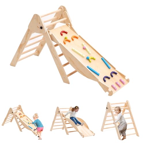 Arkyomi Kinder klettergerüst Indoor/Outdoor kletterdreieck mit rutsche,3in1 Kinder Holz Klettern Indoor Spielplatz ab 1 Jahr,Baby spielgeräte Klettergeräte Mit Wippe Arkyomi Kinder klettergerüst Indoor/Outdoor kletterdreieck mit rutsche,3in1 Kinder Holz Klettern Indoor Spielplatz ab 1 Jahr,Baby spielgeräte Klettergeräte Mit Wippe von Arkyomi