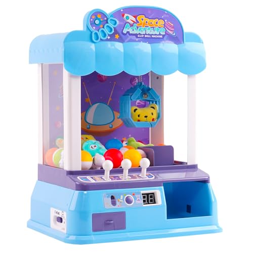 Arkyomi Mini Greifmaschine Candy Doll Gachapon Grabber Süßigkeiten Greifautomat mit Münzschiebe und Greifarm Automat Stofftiere Claw Machine Kinder(Blau) von Arkyomi