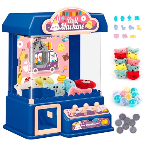 Mini Greifmaschine Candy Doll Gachapon Grabber Süßigkeiten Greifautomat mit Münzschiebe und Greifarm Automat Stofftiere Claw Machine Kinder von Arkyomi