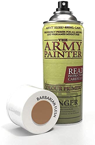 The Army Painter Colour Primer, Barbarian Flesh 400 ml Grundierung Spray, Primer Spray, Acryllack Spray für Fantasy Model Miniaturen Bemalen und Warhammer Figuren von The Army Painter