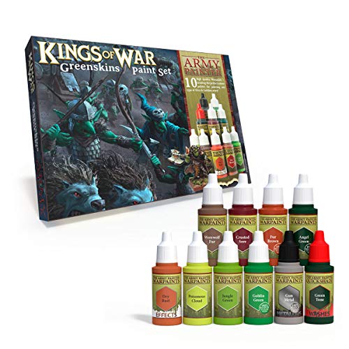 The Army Painter – Kings of War Greenskins Malset | 10 Acrylfarben für das Bemalen von Orcs Goblins Greenskins Beasts und Warmachines | für Wargames Miniatur Modell Malerei The Army Painter – Kings of War Greenskins Malset | 10 Acrylfarben für das Bemalen von Orcs Goblins Greenskins Beasts und Warmachines | für Wargames Miniatur Modell Malerei von The Army Painter